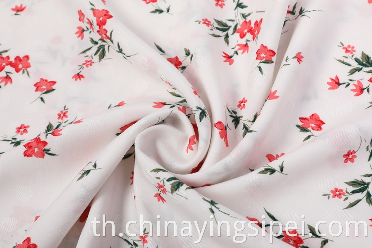 คุณภาพสูง 125gsm Jacquard Printing Clothing Eco Print Fabric สำหรับชุดเดรส